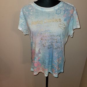 Harley-Davidson Butterfly Flowered Top Size XL